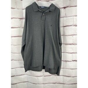 Polo Ralph Lauren Pullover Sweater Polo ShirtMen's Sz XXL  Buttons Collar Gray